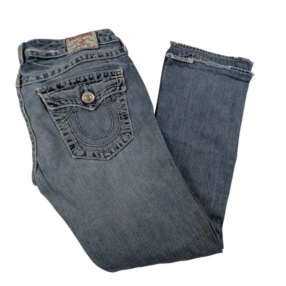 True Religion Billy Big T Mens Blue Bootcut Jeans Size 31 Made in USA